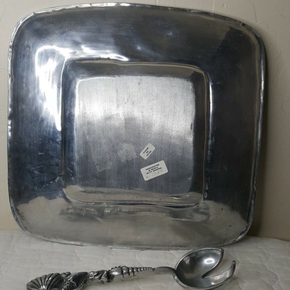 Metal Serving Platter and Spoon Fork Sea Creatures Coastal 3 Pc BETTY BARRENA - Picture 9 of 9